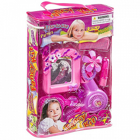 На картинке изображен Набор аксессуаров: фен, расчески, зеркало А166 Набор аксессуаров: фен, расчески, зеркало А166