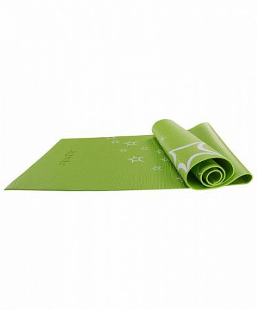 Гимнастический коврик для йоги, фитнеса с рисунком Starfit FM-102 PVC green (173x61x0,3)