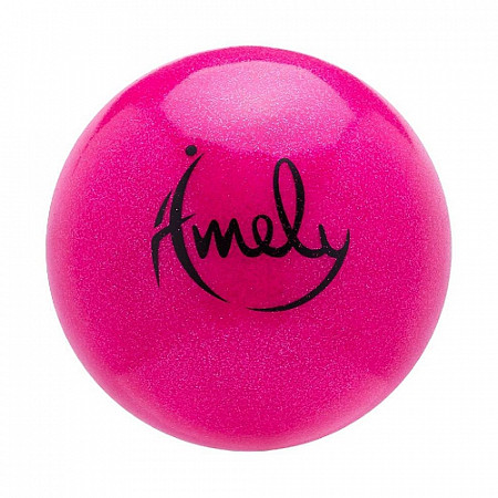 Мяч для художественной с насыщенными блестками Amely AGB-303 19 см pink