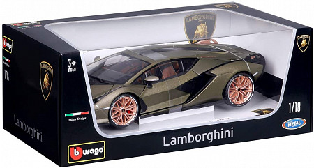 Коллекционная машина Bburago 1:18 Lamborghini Sian FKP 37 (18-11046) green