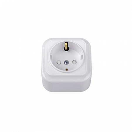 Розетка Bylectrica 1-ая Вариант с заземлением white РА16-0106