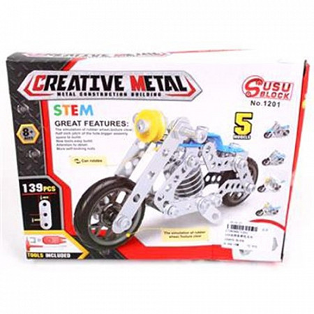 Конструктор металлический Мотоцикл 1201F