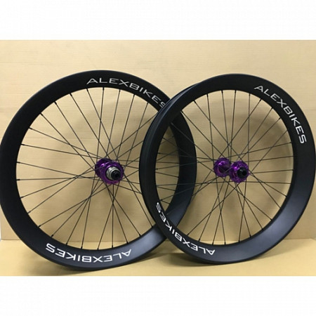 Велосипедные карбоновые колеса Alexbikes 26-90-purple