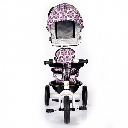 На картинке изображен Велосипед трицикл BabyHit Kids Tour white/violet Велосипед трицикл BabyHit Kids Tour white/violet