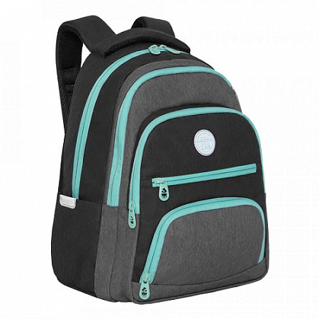 На картинке изображен Рюкзак школьный GRIZZLY RD-140-1 /2 black/grey Рюкзак школьный GRIZZLY RD-140-1 /2 black/grey