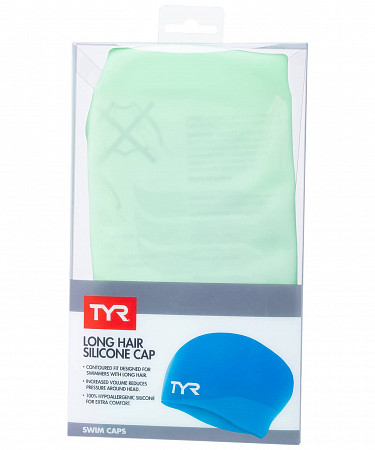 Шапочка для плавания Long Hair Wrinkle-Free Silicone Cap LCSL/332 Light Blue