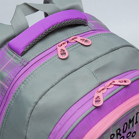 Рюкзак школьный GRIZZLY RG-167-1 /2 amethyst/grey