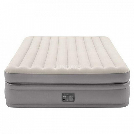 На картинке изображен Надувной матрас Intex Prime Comfort Elevated 64164 Fiber-Tech 152x203x51 Надувной матрас Intex Prime Comfort Elevated 64164 Fiber-Tech 152x203x51