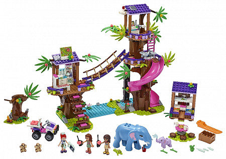На картинке изображен Конструктор LEGO Friends Джунгли: Штаб Спасателей 41424 Конструктор LEGO Friends Джунгли: Штаб Спасателей 41424