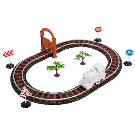 Железная дорога "Серебряный путь" с одним паровозом под раскраску