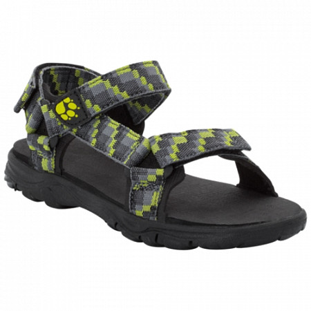 На картинке изображен Сандалии детские Jack Wolfskin Seven Seas 2 Sandal B green lime Сандалии детские Jack Wolfskin Seven Seas 2 Sandal B green lime