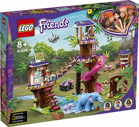 На картинке изображен Конструктор LEGO Friends Джунгли: Штаб Спасателей 41424 Конструктор LEGO Friends Джунгли: Штаб Спасателей 41424