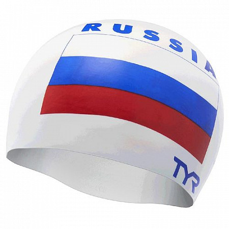 Шапочка для плавания TYR Russia Silicone Swim Cap LCSRUS/100 White