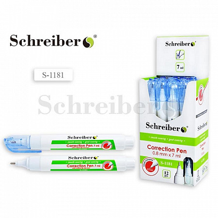 На картинке изображен Корректирующая ручка Schreiber 7 мл S 1181 Корректирующая ручка Schreiber 7 мл S 1181