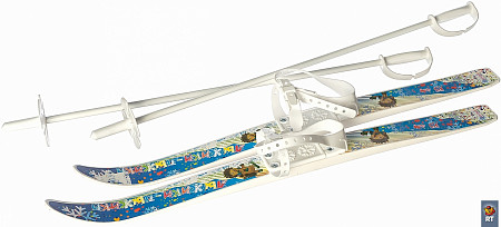 Лыжи детские Тяни-Толкай Ёжик-Лыжики-Пыжики с палками white