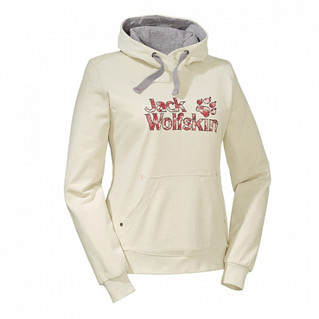 Джемпер женский Jack Wolfskin High Density Logo Hoody Women white