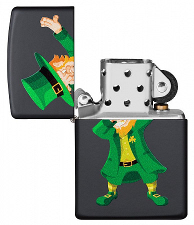 Зажигалка Zippo Dabbing Leprechaun 49124 black matte