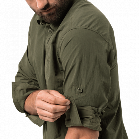 Рубашка мужская Jack Wolfskin Lakeside Roll-Up Shirt M woodland green