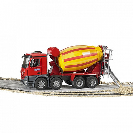 Игрушка Bruder Бетономешалка Mercedes-Benz (цвет желто-красный) (подходит модуль со звуком и светом "Н") 03-654