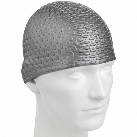 Шапочка для бассейна (плавания) женская Mad Wave Silicone Bubble silver