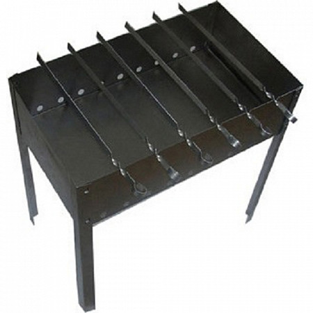 На картинке изображен Мангал Рубин-7 Походный с шампурами (400x250x40 см, толщ. 0,,8 см) 080505-2 Мангал Рубин-7 Походный с шампурами (400x250x40 см, толщ. 0,,8 см) 080505-2