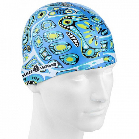 Шапочка для бассейна (плавания) взрослая Mad Wave Micro Life blue
