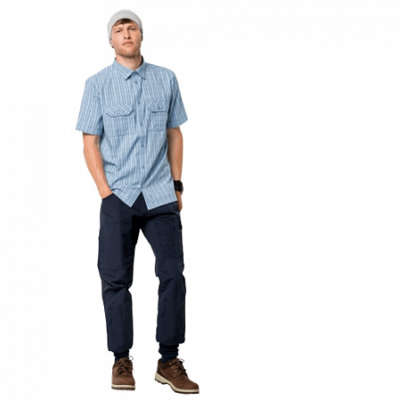 На картинке изображен Брюки для отдыха мужские Jack Wolfskin Dawson Lake Pant M night blue Брюки для отдыха мужские Jack Wolfskin Dawson Lake Pant M night blue