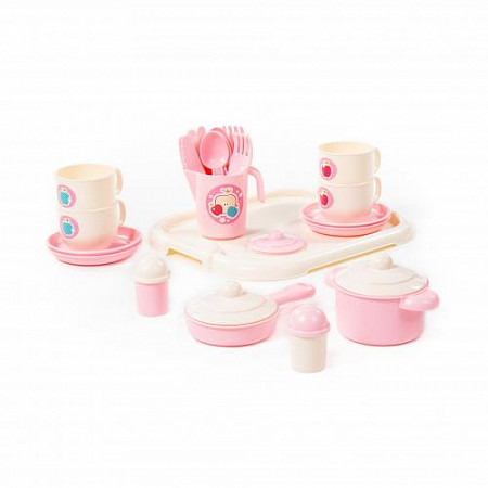 Набор детской посуды Полесье "Хозяюшка" с подносом на 4 персоны (V6) (29 элементов) 80479