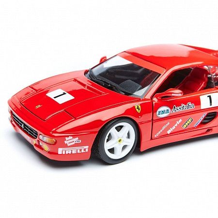 На картинке изображен Машинка Bburago 1:24 Ferrari F355 Challenge (18-26306) red Машинка Bburago 1:24 Ferrari F355 Challenge (18-26306) red