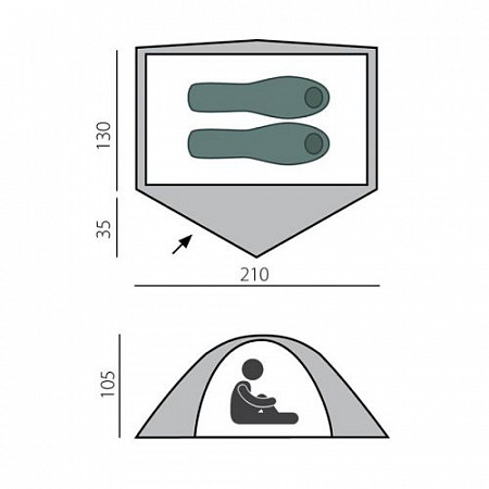 Палатка туристическая BTrace Bullet 2 (T0500)