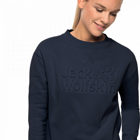 Пуловер женский Jack Wolfskin Winter Logo Sweatshirt W midnight blue