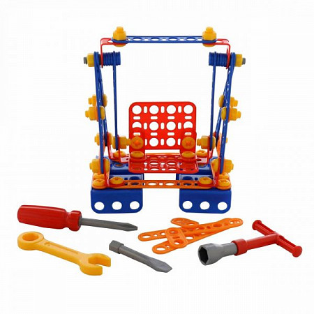 Конструктор Полесье Изобретатель Качели №1 109 элементов в пакете 55095