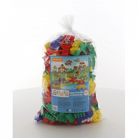 Конструктор Полесье Строитель 454 элемента в пакете 52575