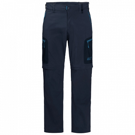 На картинке изображен Брюки с молнией мужские Jack Wolfskin Activate Light Zip Off Men night blue Брюки с молнией мужские Jack Wolfskin Activate Light Zip Off Men night blue
