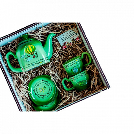 Набор для чая керамический (5 предм) 3012-16 Green
