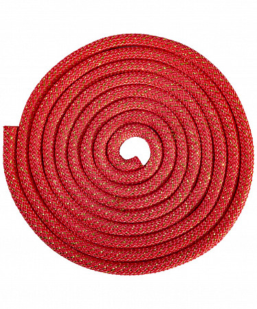 Скакалка Amely для художественной гимнастики с люрексом RGJ-403 3м red/gold