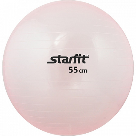 Мяч гимнастический, для фитнеса (фитбол) прозрачный Starfit GB-105 55 см pink, антивзрыв