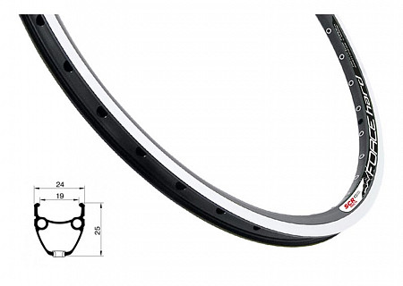 На картинке изображен Обод Force Hard 559x19 26" 702342 black Обод Force Hard 559x19 26" 702342 black