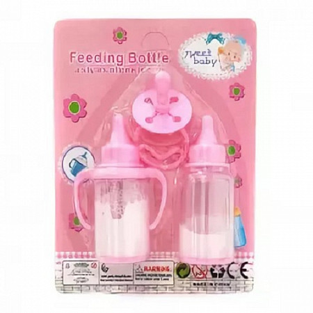Набор аксессуаров для кукол Haiyuanquan Две бутылочки и соска SL640