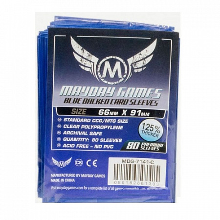 Протекторы для карт Mayday Games Стандарт 66х91 мм 80 шт Blue MDG-7141C
