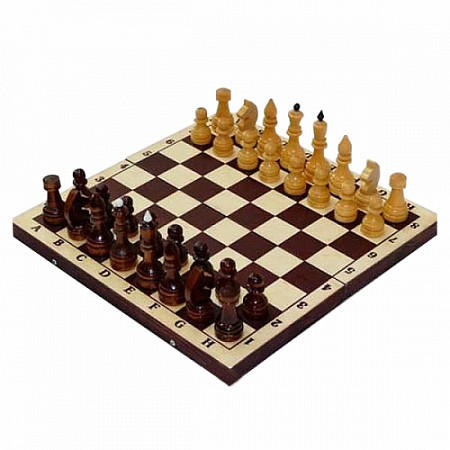 Шахматы обиходные лак с темной доской Р-11