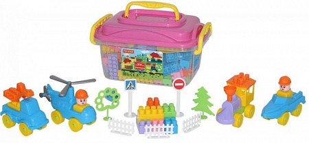 Конструктор Полесье Строитель 128шт 56153