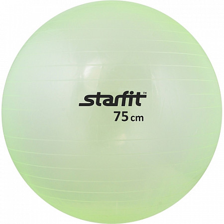 Мяч гимнастический, для фитнеса (фитбол) прозрачный Starfit GB-105 75 см green