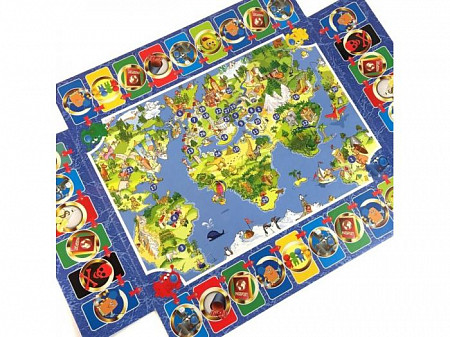 На картинке изображен Настольная игра Play Land Кругосветное путешествие Новая версия L-197 Настольная игра Play Land Кругосветное путешествие Новая версия L-197