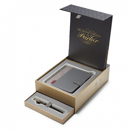 Подарочный набор Parker Notebook Organiser Gift Set silver/black 1978402