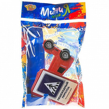 Набор игровой  YAKO "дорожное движение" с инерционной машиной и 6 карточек на знание дорожных знаков М7175