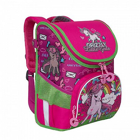 На картинке изображен Рюкзак школьный GRIZZLY RA-981-2 /1 fuchsia/honeysuckle Рюкзак школьный GRIZZLY RA-981-2 /1 fuchsia/honeysuckle