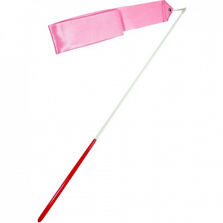 На картинке изображен Лента для художественной гимнастики Amely AGR-201 6 м с палочкой PInk Лента для художественной гимнастики Amely AGR-201 6 м с палочкой PInk