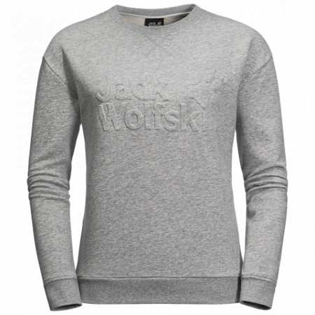 Пуловер женский Jack Wolfskin Logo Sweatshirt W light grey