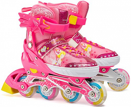 Роликовые коньки Sundays set pink PW-153B-5D